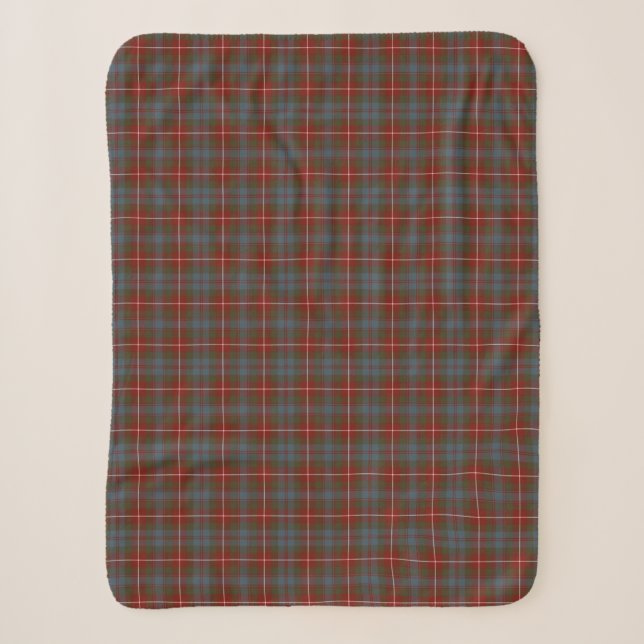 Fraser Lovat dunkelroten WiedergabeTartan Sherpadecke (Vorderseite)