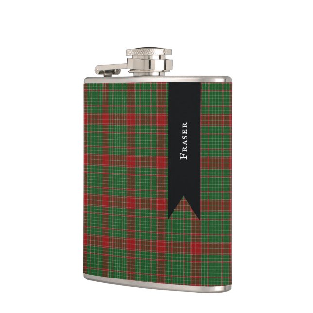 Fraser of Castle Leathers Tartan Kariertes Muster Flachmann (Links)