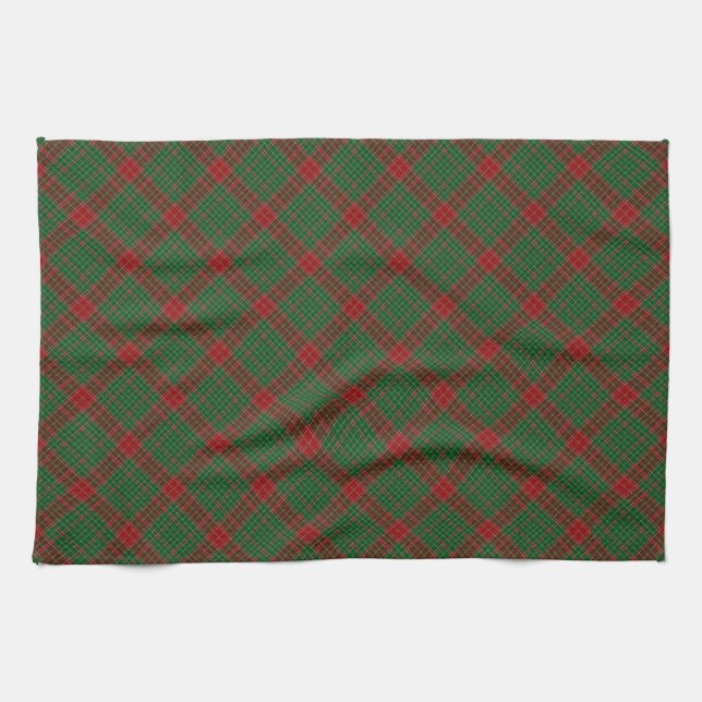 Fraser of Castle Leathers Tartan Kariertes Muster Geschirrtuch (Horizontal)