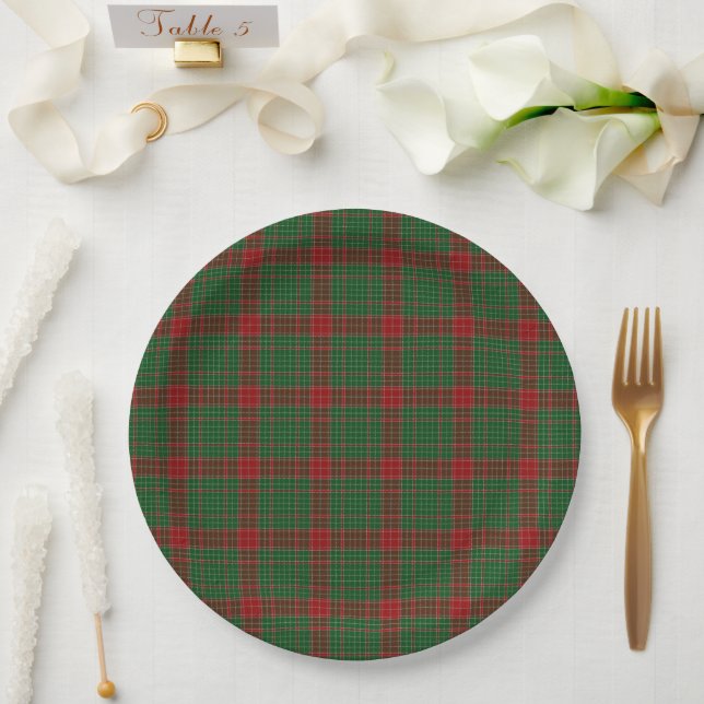 Fraser of Castle Leathers Tartan Kariertes Muster Pappteller (Hochzeit)