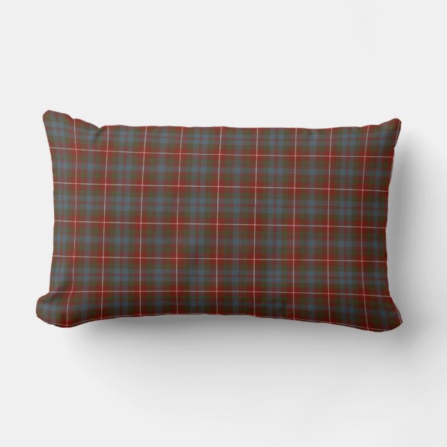 Fraser of Lovat Reproduction Tartan Dark Red Karie Lendenkissen (Vorderseite)