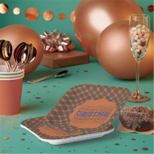 Fraser Red Schottischer Clan Tartan Weihnachten Pappteller