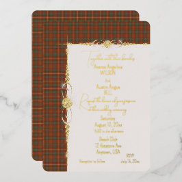 Fraser Red Tartan Kariert Folieneinladung