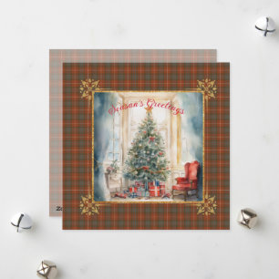Fraser Red Weathered Scottish Tartan Weihnachten