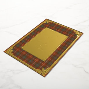 Fraser Rot Weathered Tartan Gold Folieneinladung