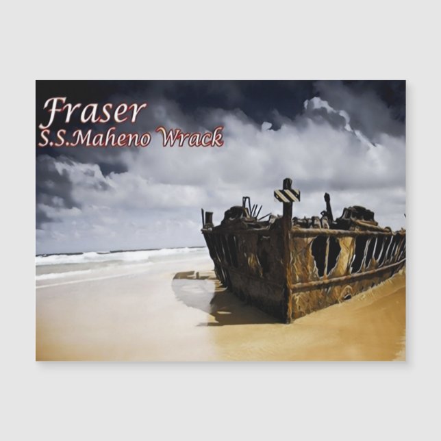 Fraser - S.S.Maheno Wrack - Australien - Magnetkarte (Vorderseite)