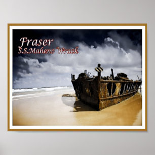 Fraser - S.S.Maheno Wrack - Australien - Poster