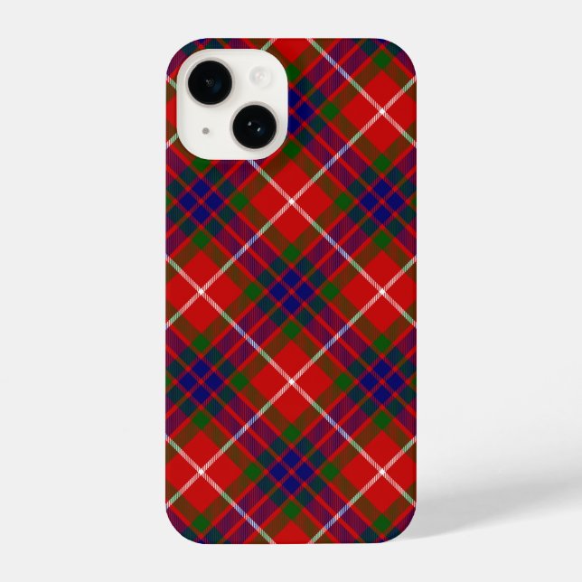 Fraser tartan red blue lila kariert iPhone 14 hülle (Rückseite)