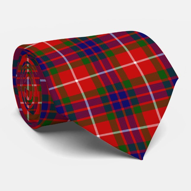 Fraser tartan red blue lila kariert krawatte (Gerollt)