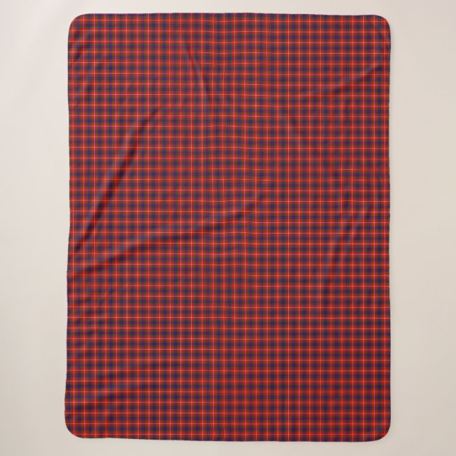 Fraser tartan red blue lila kariert sherpadecke (Vorderseite)