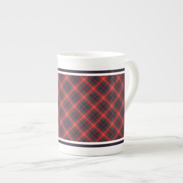 Fraser von Lovat Familie Modernes Tartan Rot und B Prozellantasse (Vorderseite Rechts)