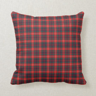 Fraser von Lovat moderner Tartan-rotem und blauem Kissen