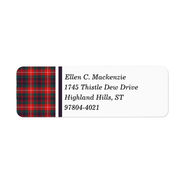 Fraser von Lovat Red and Navy Blue Modern Tartan (Vorne)