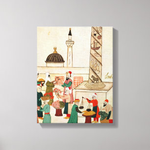 Frau 1671 ein Basar in Istanbul, c.1580 Leinwanddruck