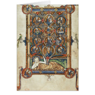 Frau 21926 der Baum von Jesse von einem Psalter