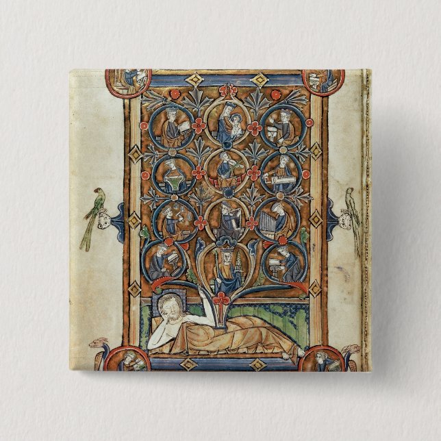 Frau 21926 der Baum von Jesse von einem Psalter Button (Vorderseite)