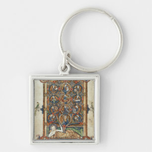 Frau 21926 der Baum von Jesse von einem Psalter Schlüsselanhänger