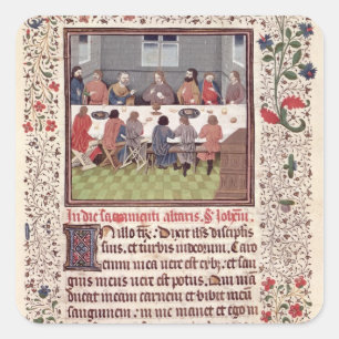 Frau 370 fol.184 das letzte Abendessen Quadratischer Aufkleber