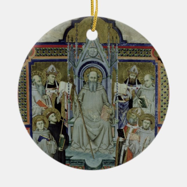 Frau 501 St. Benedict (Pergament) Keramik Ornament (Vorne)