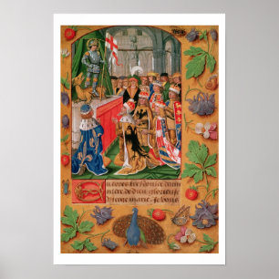 Frau Add 25698 f.3 belichtete Seite von einem Buch Poster