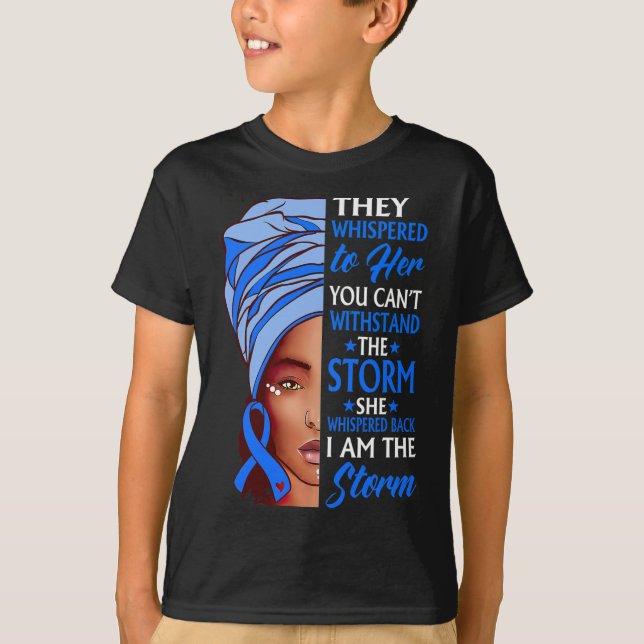 FRAU Afro I Bin die Storm Ataxia Awareness Ribbon T-Shirt (Vorderseite)