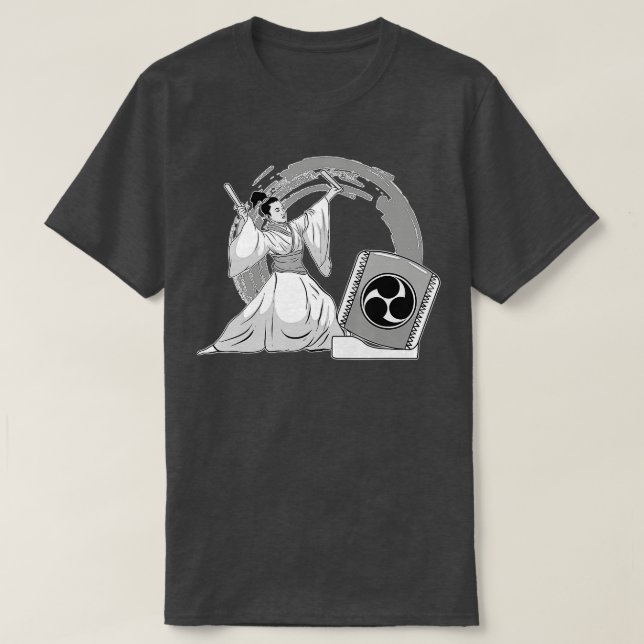 Frau aiko Drummer Mitsudomoe Illustration T-Shirt (Design vorne)