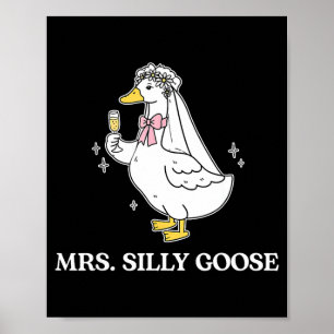 Frau alberne Braut Gans Paar passende Hochzeit Poster