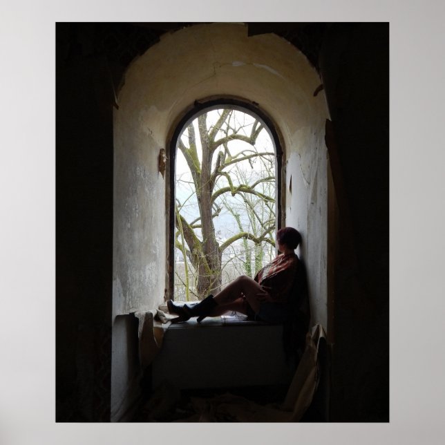 frau am fenster poster (Vorne)
