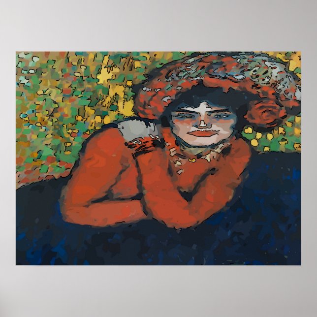 Frau am Mardi Gras Poster (Vorne)