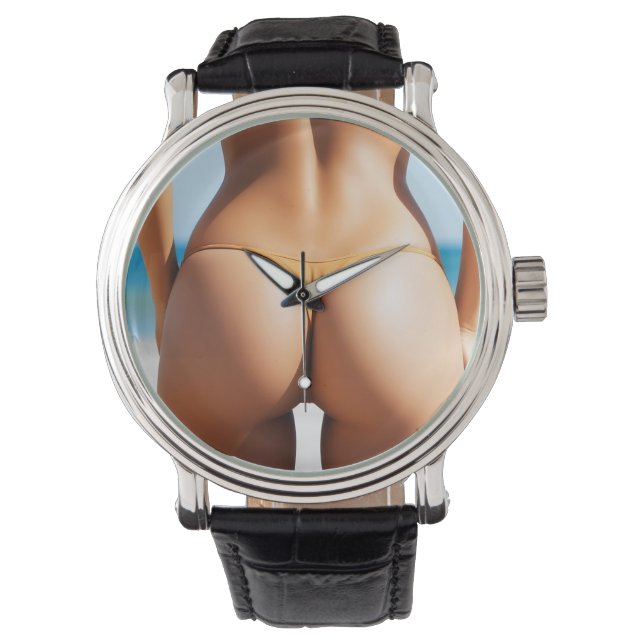 Frau am Strand Armbanduhr (Vorderseite)