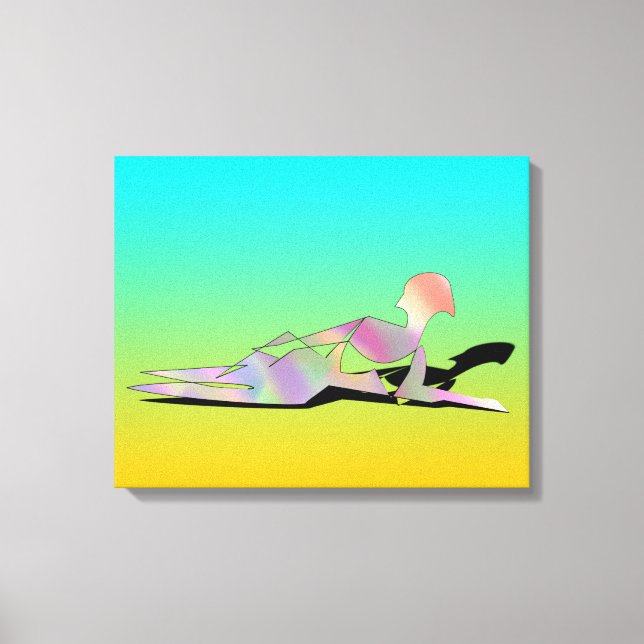 Frau am Strand Leinwanddruck (Vorderseite)