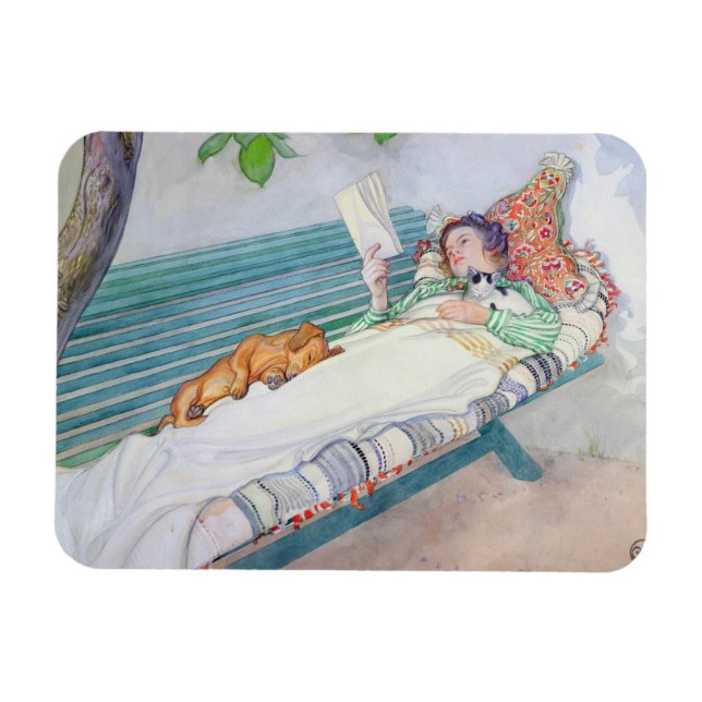 Frau auf einer Bank, 1913 (mit Papier) Magnet (Horizontal)