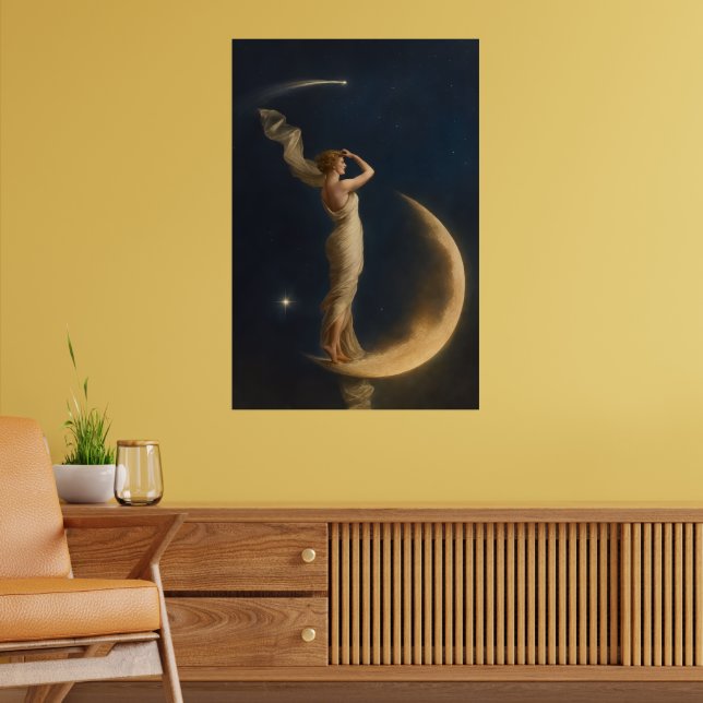 Frau auf einer Mondsichel stehend Poster (Wohnzimmer 2)