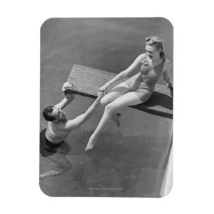Frau auf Sprungbrett Magnet
