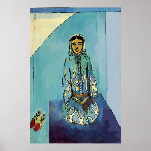Frau auf Yoga Mat Poster (Vorne)