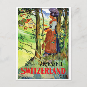Frau aus Appenzell, Schweiz Postkarte