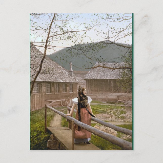 Frau aus dem Schwarzwald Postkarte (Vorderseite)