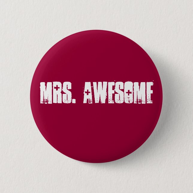 Frau Awesome Button (Vorderseite)
