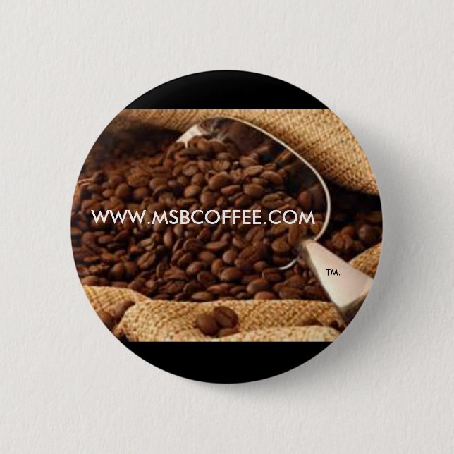 Frau B Coffee - Standard, 2 ¼ Zoll-runder Knopf Button (Vorderseite)
