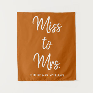 Frau Backdrop Burnt Orange Brautparty Wandteppich
