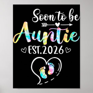Frau bald Tante Est 2026 Für neue Tante V-Ausschni Poster