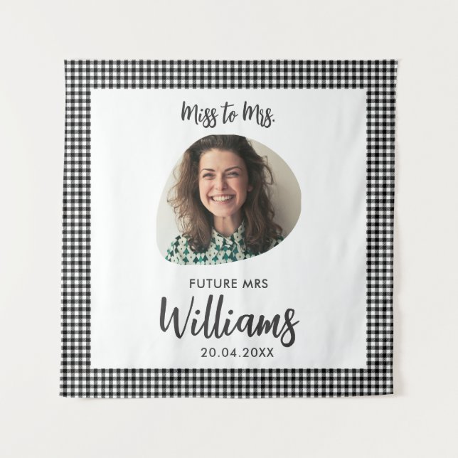 Frau Banner Boho Brautparty Wandteppich (Vorderseite)