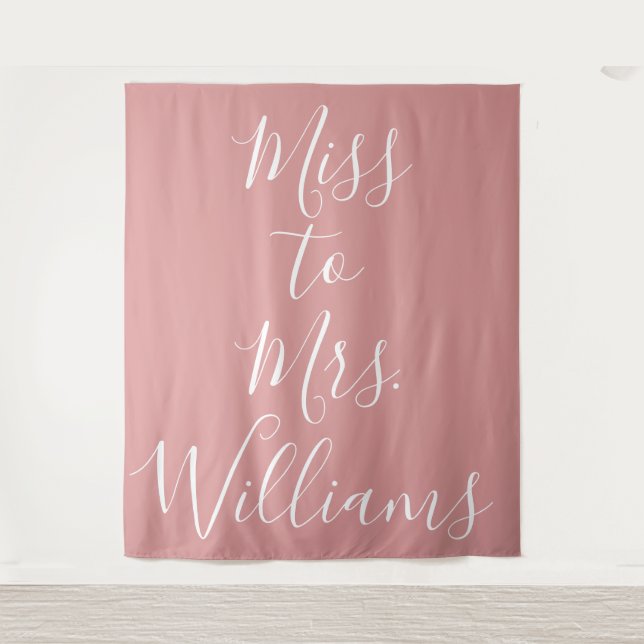 Frau Banner Brautparty Hintergrund Rosa Wandteppich (Vorderseite)