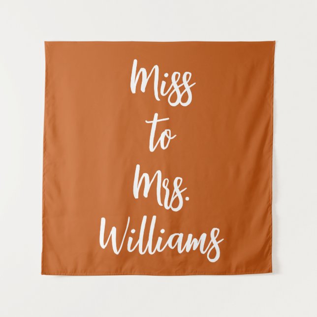 Frau Banner Dusche Hintergrund Burnt Orange Wandteppich (Vorderseite)