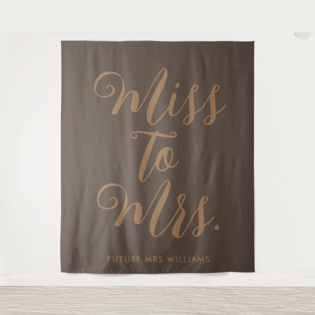Frau Banner Modern Brautparty Prop. Wandteppich (Vorderseite)