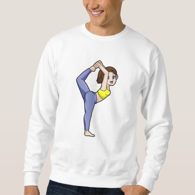 Frau bei Yoga Stretching Übungen Legs Sweatshirt (Vorderseite)