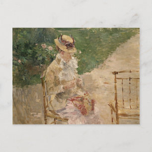 Frau beim Stricken, Berthe Morisot Postkarte