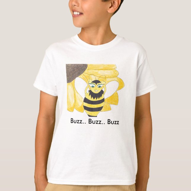 Frau beschäftigte Bienen-T-Shirt GB4K T-Shirt (Vorderseite)