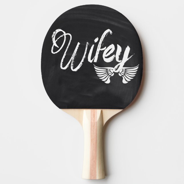 Frau Biker Flitterwochenchalkboard wifey Tischtennis Schläger (Vorderseite)