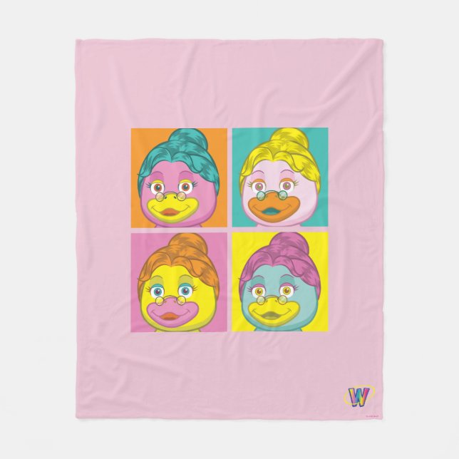 Frau Birdy Pop Art Fleecedecke (Vorderseite)